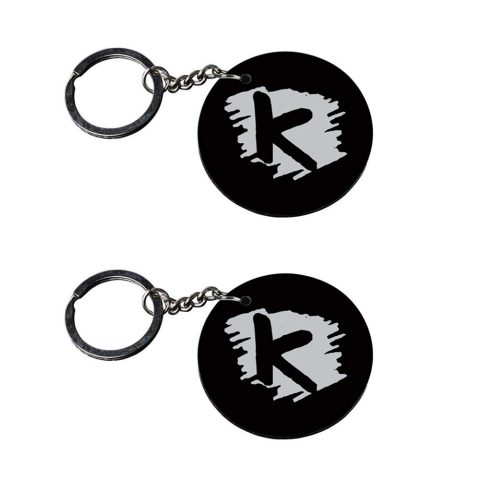 Crafty Worth | Alphabet K keychain | keychain knife for bike Printed Wooden Keychains | Circle Shape Set of 2 keyrings 2×2 inch