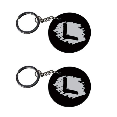 Crafty Worth | Alphabet L keychain | keychain ktm Printed Wooden Keychains | Circle Shape Set of 2 keyrings 2×2 inch