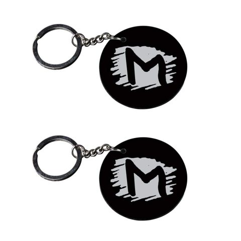 Crafty Worth | Alphabet M keychain | keychain knife gadgets Printed Wooden Keychains | Circle Shape Set of 2 keyrings 2×2 inch
