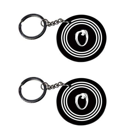 Crafty Worth | Alphabet O keychain | keychain name Printed Wooden Keychains | Circle Shape Set of 2 keyrings 2×2 inch