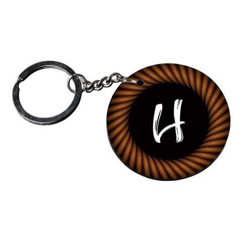 Crafty Worth | Alphabet H keychain | keychain pendrive Printed Wooden Keychains | Circle Shape Set of 2 keyrings 2×2 inch - alternate view