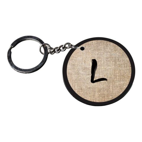 Crafty Worth | Alphabet L keychain | f keychain Printed Wooden Keychains | Circle Shape Set of 2 keyrings 2×2 inch - alternate view