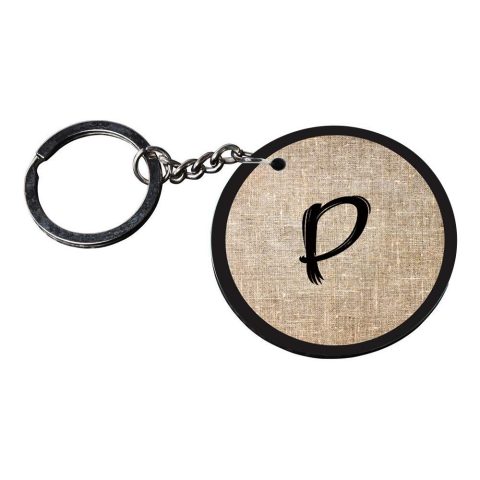 Crafty Worth | Alphabet P keychain | i keychain Printed Wooden Keychains | Circle Shape Set of 2 keyrings 2×2 inch - alternate view