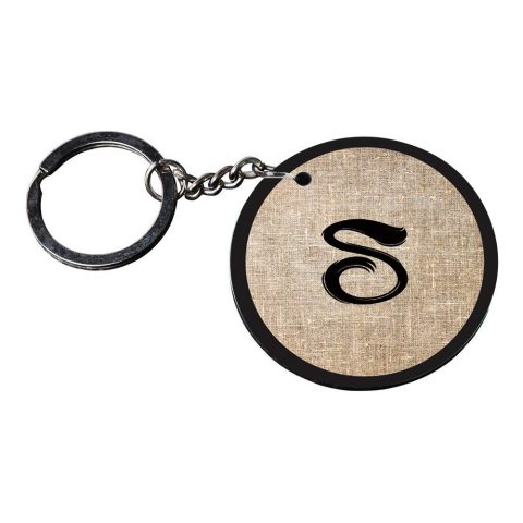 Crafty Worth | Alphabet S keychain | l keychain Printed Wooden Keychains | Circle Shape Set of 2 keyrings 2×2 inch - alternate view