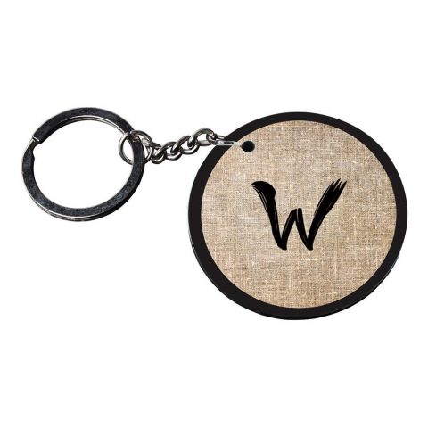 Crafty Worth | Alphabet W keychain | p keychain dalluchi Printed Wooden Keychains | Circle Shape Set of 2 keyrings 2×2 inch - alternate view