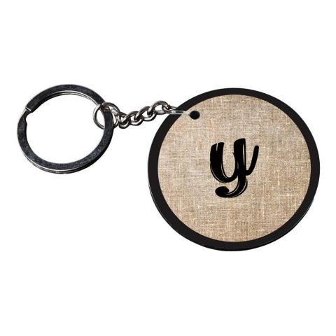 Crafty Worth | Alphabet Y keychain | s keychain Printed Wooden Keychains | Circle Shape Set of 2 keyrings 2×2 inch - alternate view