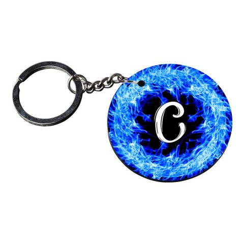 Crafty Worth | Alphabet C keychain | s keychains stylish Printed Wooden Keychains | Circle Shape Set of 2 keyrings 2×2 inch - alternate view
