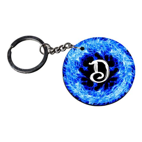 Crafty Worth | Alphabet D keychain | t keychain Printed Wooden Keychains | Circle Shape Set of 2 keyrings 2×2 inch - alternate view