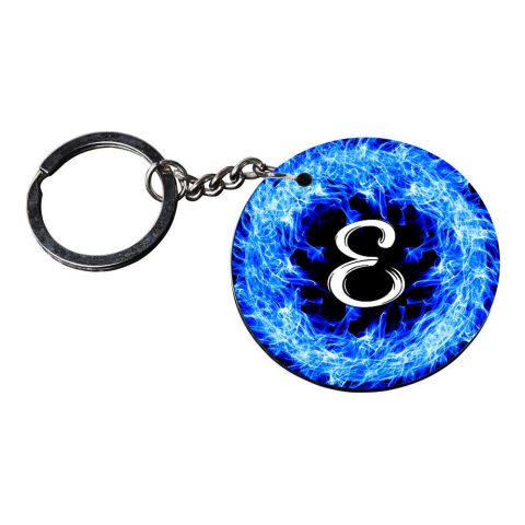 Crafty Worth | Alphabet E keychain | u keychain Printed Wooden Keychains | Circle Shape Set of 2 keyrings 2×2 inch - alternate view