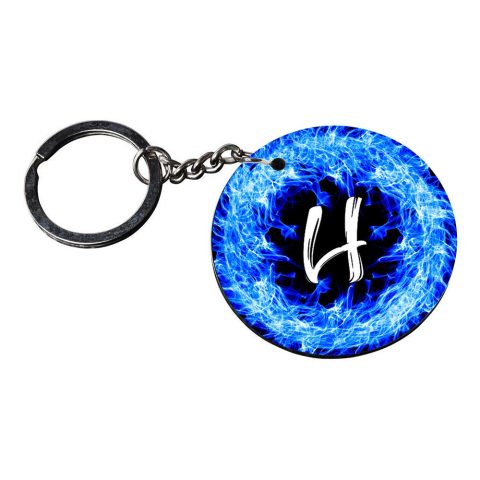 Crafty Worth | Alphabet H keychain | y keychain Printed Wooden Keychains | Circle Shape Set of 2 keyrings 2×2 inch - alternate view