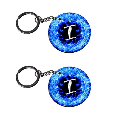 Crafty Worth | Alphabet I keychain | z keychain Printed Wooden Keychains | Circle Shape Set of 2 keyrings 2×2 inch