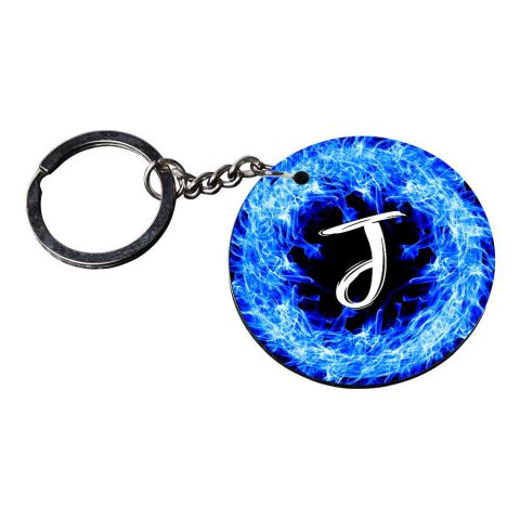 Crafty Worth | Alphabet J keychain | keychain for bike Printed Wooden Keychains | Circle Shape Set of 2 keyrings 2×2 inch - alternate view