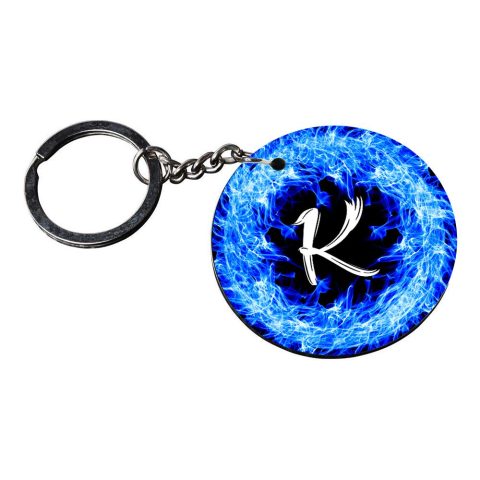 Crafty Worth | Alphabet K keychain | keychain for girls Printed Wooden Keychains | Circle Shape Set of 2 keyrings 2×2 inch - alternate view