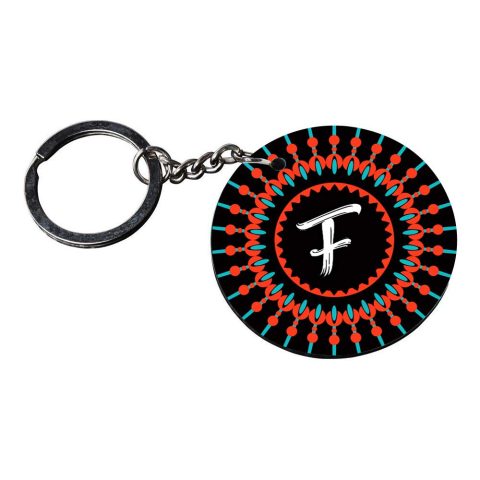 Crafty Worth | Alphabet F keychain | keychain for doctors Printed Wooden Keychains | Circle Shape Set of 2 keyrings 2×2 inch - alternate view