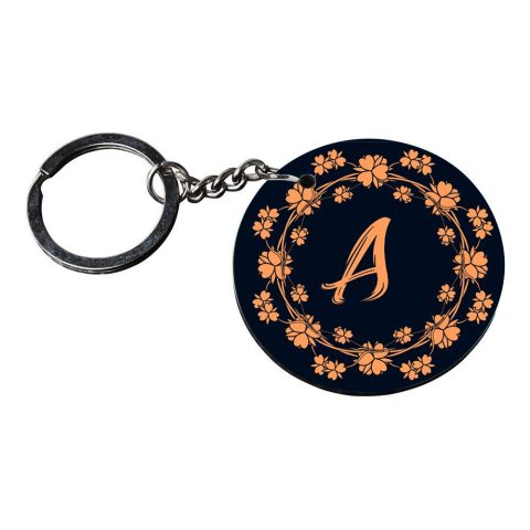 Crafty Worth | Alphabet A keychain | keychain for car maruti suzuki Printed Wooden Keychains | Circle Shape Set of 2 keyrings 2×2 inch - alternate view