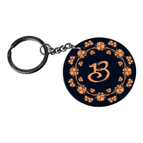 Crafty Worth | Alphabet B keychain | keychain for car tata Printed Wooden Keychains | Circle Shape Set of 2 keyrings 2×2 inch - alternate view