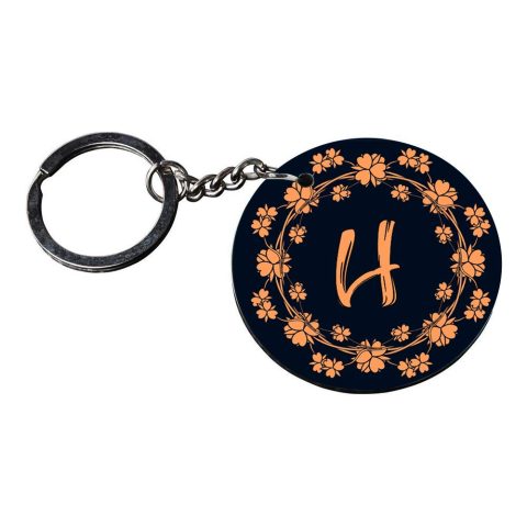 Crafty Worth | Alphabet H keychain | keychain for ford ecosport Printed Wooden Keychains | Circle Shape Set of 2 keyrings 2×2 inch - alternate view