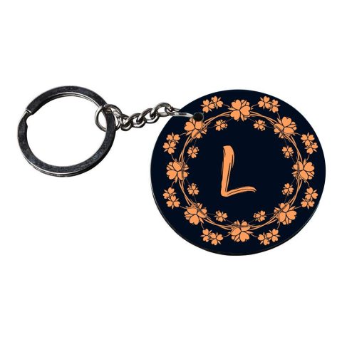 Crafty Worth | Alphabet L keychain | keychain for ford Printed Wooden Keychains | Circle Shape Set of 2 keyrings 2×2 inch - alternate view
