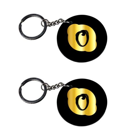 Crafty Worth | Alphabet O keychain | keychain for kids girls Printed Wooden Keychains | Circle Shape Set of 2 keyrings 2×2 inch