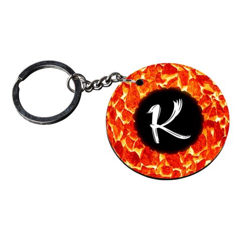 Crafty Worth | Alphabet K keychain | keychain for mobile phone Printed Wooden Keychains | Circle Shape Set of 2 keyrings 2×2 inch - alternate view