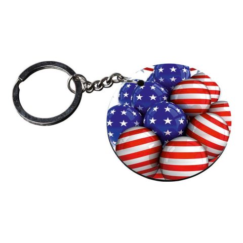 Crafty Worth | american flag keychains | keychain for renault Printed Wooden Keychains | Circle Shape Set of 2 keyrings 2×2 inch - alternate view