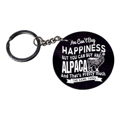 Crafty Worth | llama keychain for girls | keychain for volkswagen polo Printed Wooden Keychains | Circle Shape Set of 2 keyrings 2×2 inch - alternate view