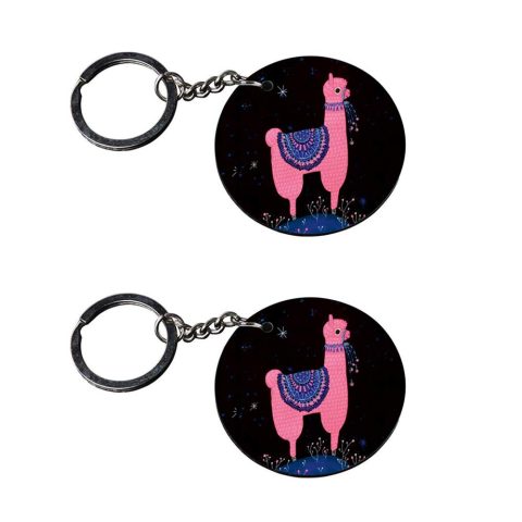 Crafty Worth | keychain for girlfriend | keychain for verna Printed Wooden Keychains | Circle Shape Set of 2 keyrings 2×2 inch