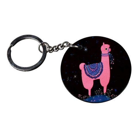 Crafty Worth | keychain for girlfriend | keychain for verna Printed Wooden Keychains | Circle Shape Set of 2 keyrings 2×2 inch - alternate view