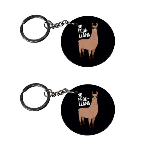 Crafty Worth | key chain for girls under 100 | keychain for women cute Printed Wooden Keychains | Circle Shape Set of 2 keyrings 2×2 inch