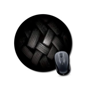 mouse pad for gaming Tyres Black Round Mouse Pad for Laptop/pc (9X9 Inches)