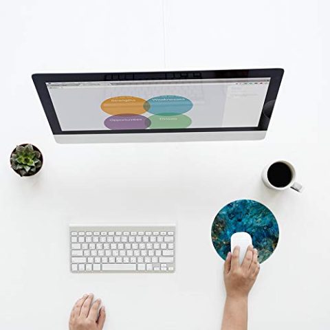 Crafty Worth mouse pad for laptops wireless green marble texture Round Mouse Pad for Laptop/pc (9X9 Inches) - alternate view