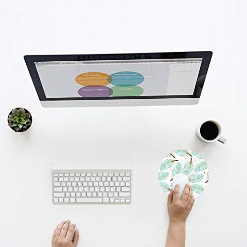 Crafty Worth mouse pad hard base feather texture Mouse pad Round Mouse Pad for Laptop/pc (9X9 Inches) - alternate view