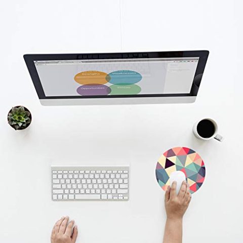 Crafty Worth mouse pad leather abstract Mouse pad Round Mouse Pad for Laptop/pc (9X9 Inches) - alternate view