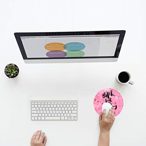 Crafty Worth mouse pad large size Mouse pad for girlfriend Round Mouse Pad for Laptop/pc (9X9 Inches) - alternate view