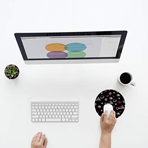 Crafty Worth mouse pad mat smile Mouse pad Round Mouse Pad for Laptop/pc (9X9 Inches) - alternate view