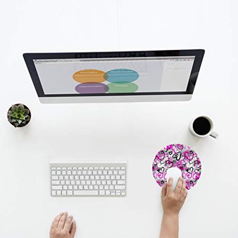Crafty Worth mouse pad marble heart Mouse pad Round Mouse Pad for Laptop/pc (9X9 Inches) - alternate view