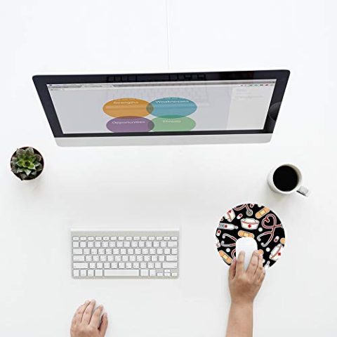 Medical Theme Round Desk Mouse Pad - alternate view