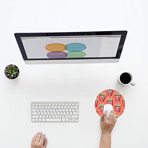 Crafty Worth mouse pad normal popcorn Mouse pad Round Mouse Pad for Laptop/pc (9X9 Inches) - alternate view