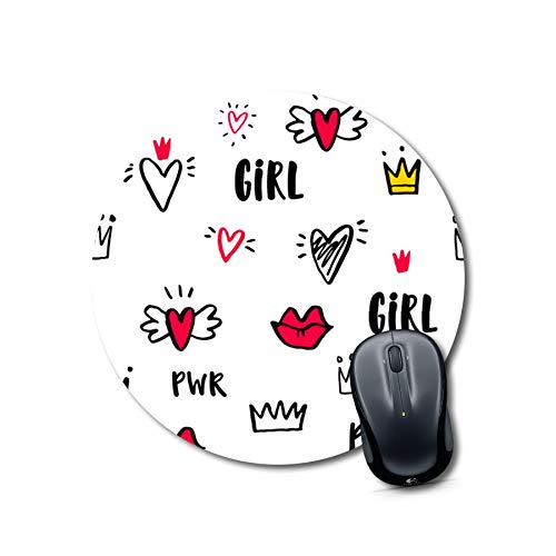 Crafty Worth mouse pad never give up Mouse pad for girls cute Round Mouse Pad for Laptop/pc (9X9 Inches)
