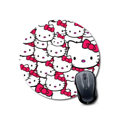 Round Hello Kitty Pattern Mouse Pad