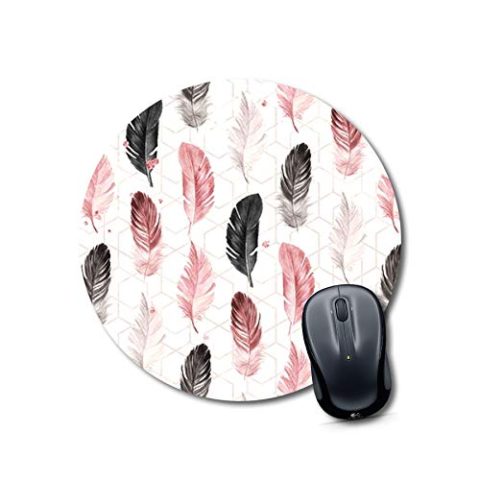 Crafty Worth mouse pad nature printed feather Mouse pad Round Mouse Pad for Laptop/pc (9X9 Inches)