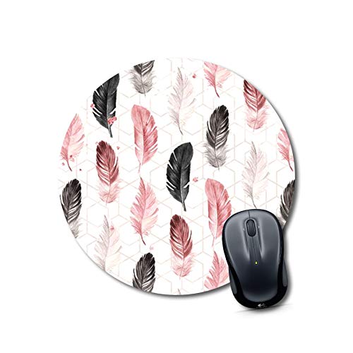 Crafty Worth mouse pad nature printed feather Mouse pad Round Mouse Pad for Laptop/pc (9X9 Inches)