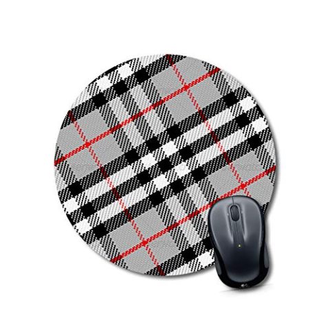 Round Plaid Pattern Mouse Pad