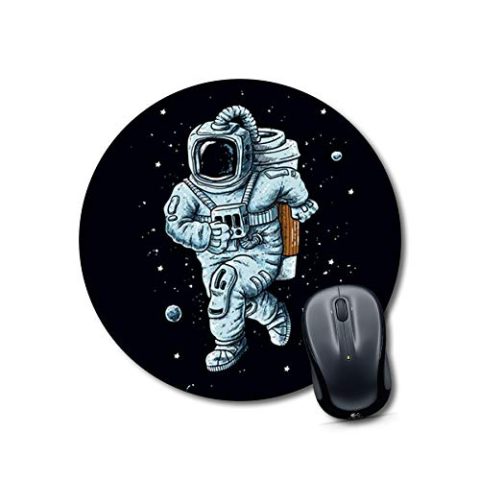 Astronaut Floating Round Mouse Pad