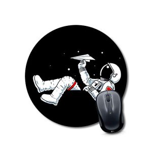 Crafty Worth pink astronaut round mouse pad 9x9