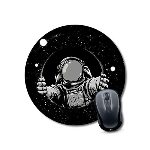 Round Spaceman Graphic Mouse Pad