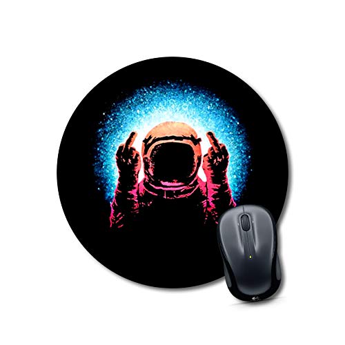 Round Astronaut Middle Finger Mouse Pad