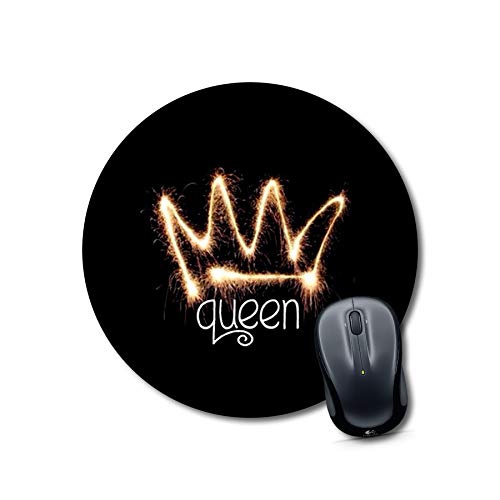 Queen Sparkle Crown Round Mouse Pad