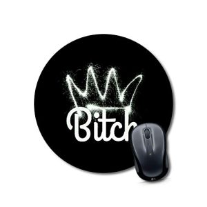 CraftyWorth mouse pad black Mouse pad for girls stylish latest Round Mouse Pad for Laptop/pc (9X9 Inches)
