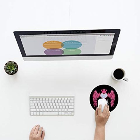 Crafty Worth mouse pad small for laptop angel Mouse pad Round Mouse Pad for Laptop/pc (9X9 Inches) - alternate view